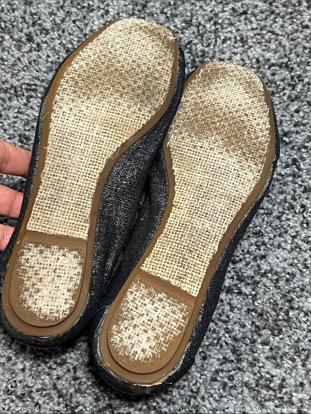 Toms Ballet Flat Black Metallic Size 6.5 EUC